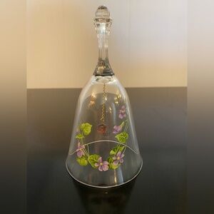 Vintage Avon February Crystal Birthday Bell Violet Design & Purple Clapper